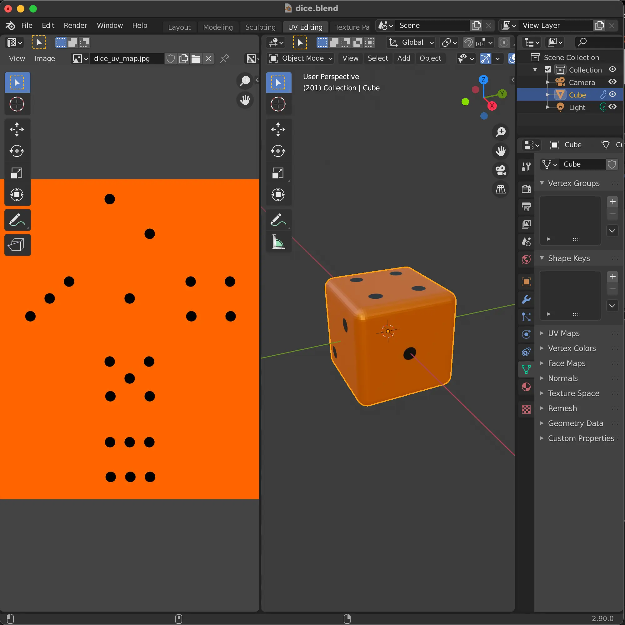 2D Flat Dice Texture